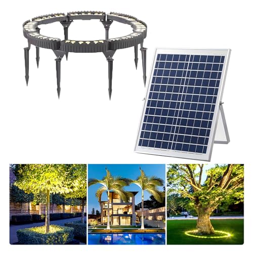 NRPEAK Solar Lights Outdoor, LED Low Voltage Landscape Tree Ring Lights, Garden Solar Lights, Easy to Assemble(Purple Light,Pack of 8)