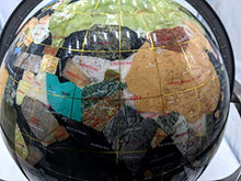Unique Art Since 1996 Black Pearl Swirl Gemstone Globe with Silver Stand