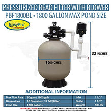 EasyPro Pond Products Pressurized Bead Filter with Blower for Ponds up to 1800 Gallons