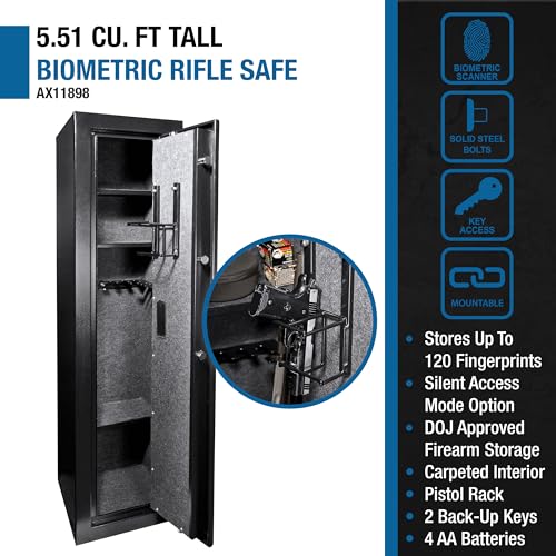 BARSKA Large Access Biometric Gun Safe Black