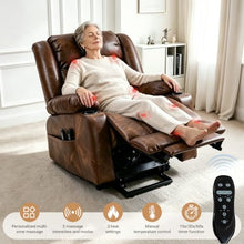 FILWY Power Lift Recliner Chair for Elderly with Massage and Heat, Brown