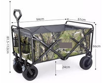 BIOMICE Collapsible Wagon Outdoor Folding Utility Wagon Garden Trolley Folding Push Cart with Brake Portable Rolling Beach Outdoor Cart Garden Cart