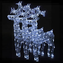 WEMYUFURN Reindeer Christmas Decorations 3 pcs 23.6"x6.3"x39.4" Acrylic,Outdoor Rattan Reindeer,Acrylic Christmas Light Reindeer Decoration,Lighted Christmas Reindeer Outdoor Yard Decoration Set