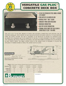 Burnaby Manufacturing Ltd Concrete Deck Versatile Gas Plug(TM) - 3/4" NPT Inlet, 1/2" Quick Disconnect Outlet - Anodized Aluminum Door (Stainless Steel)