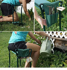 KANDUO Garden Kneeler, Portable Garden Kneeler Seat, Foldable Garden Bench with EVA Foam Pad & Tool Bags, for Outdoor Gardening