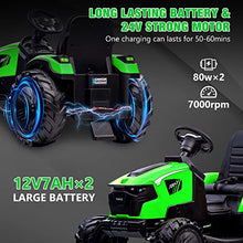 Hetoy 24V Kids Ride-On Tractor Excavator Bulldozer Green