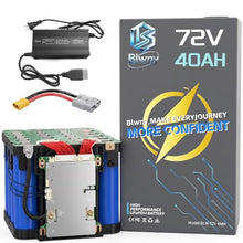 72V 40Ah LiFePO4 Battery Pack with Bluetooth APP & UL2271, IP67 Waterproof, Automotive-Grade Cells, 50A BMS & 5A Charger, 4000+ Cycles, Anderson & XT90, for 250W-3500W E-Scooter E-Bike