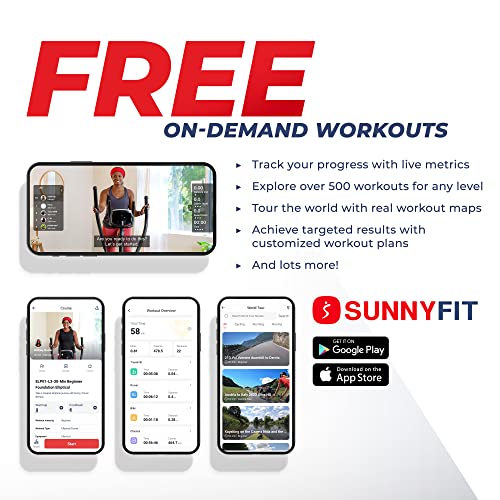 Sunny Health & Fitness Elite Smart Elliptical Cross Trainer Gray