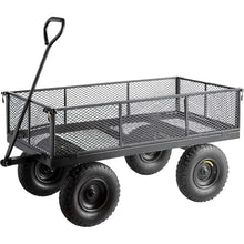 51.2" x 23" Steel Garden Utility Cart - 1,200 lb Capacity - Heavy-Duty Mesh Wagon with Removable Sides, Flatbed Conversion, 13" Pneumatic Tires for Landscaping, Yard, Farm, and Commercial Use