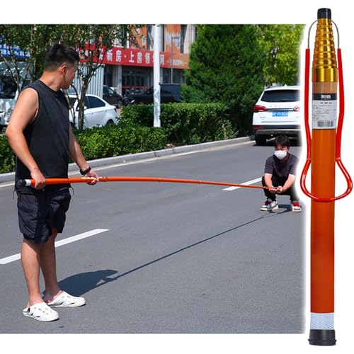 CHZDPP Retractable Rescue Pole for Drowning, 14.8ft/18ft/21.3ft/32.8ft Pool Safety Hook with Luminous & Reflective, for Swimming Pools/Vacation Villages(10m(32.8ft))