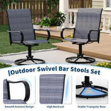 Garvee Patio Swivel Outdoor Dining Chairs Set of 8 with Textilene Mesh Blue