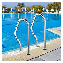 Pool Handrail, Stainless Steel Pool Railing, Swimming Pool Safety Hand Rail, 304 Stainless Steel Rustproof Pool Stair Railing Ergonomics Curved Design