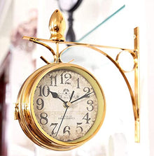 saditesdk Wall Clock, Double Sided Wall Clock,Retro Wall Clock Outdoor Garden Wall Clock Outdoor Indoor Garden Wall Clock for Garden/Patio/Yard，