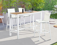 Meridian Furniture 378-T Nizuc Collection Modern | Contemporary Outdoor Patio Bar Table with Durable Aluminum Frame