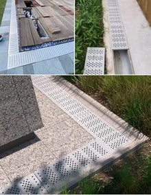 GLDGJMZ Outdoor Channel Drain Kit with Metal Grate - Trench Drainage System for Shower Base Patios & Driveways Heavy-Duty Water Management Solution Easy Installation