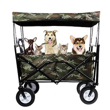 Handcart, Trolley Collapsible Folding Wagon Cart, Utility Garden Cart Collapsible Outdoor Trolley with Sun/Rain Shade,80 Kg /176 Pounds Capacity,Push Bar for Shopping, Beach, Lawn, Sports/a