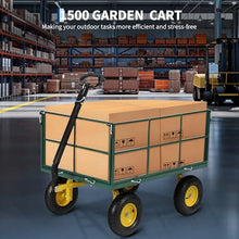 Litake 1500 lbs Heavy Duty Steel Garden Wagon Cart with 180° Swivel Handle