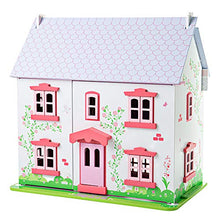 Bigjigs Toys Heritage Rose Cottage Wooden Doll House Dark Green