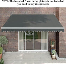 Manual Retractable Awning Door Window Awning Shelter Outdoor Canopy Home Deck Canopy with Manual Crank Handle（Frame Included ）