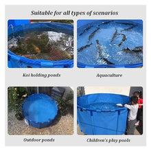 JINMLBO Aquarium Pool Pond with Stand, Pool Above Ground Circular Canvas Fish Pond Upgrade Large Water Tank with Drain Valve for Garden Farmed Koi,Children's Play Pool (Color : Blue, Size : 1.8x0.8m)