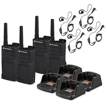 Motorola Solutions 4-Pack RMM2050 On-Site 2-Way Radio with HKLN4604 PTT Earpiece Bundle Black