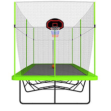 NicBex Outdoor Rectangular Trampoline with Enclosure 10ft x 17ft Green