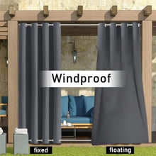 HANGEENGS 2 Panels Outdoor Curtains for Patio Waterproof Sun Light Blocking Weather Resistant Privacy Grommet Blackout Curtains for Gazebo, Pergola,Cabana,Deck,Grey,79x120 in(WxL)
