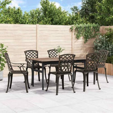 HGFDVCMR 6 Piece Patio Chairs Cast Aluminum Bronze Outdoor Armchairs
