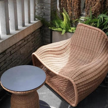 Apk i bc Outdoor Rattan Simple Single Person Leisure Chair,Easy to Move Sturdy and Durable, Suitable Outdoor use(Black,104 * 89 * 85CM)