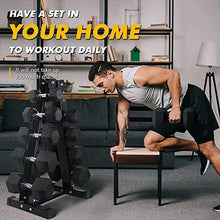 RitFit Rubber Hex Dumbbells Set with Rack 180LBS