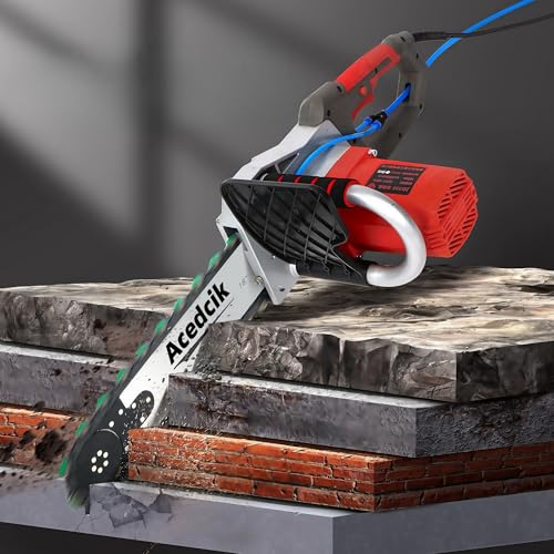 Concrete Saw, Electric Concrete Chain Saw, 110V/3000W Wet Water Supply Dust Removal Electric Concrete Saw with Water Pump, for Cutting Concrete, Steel Bars, Marble, etc (Cutting Depth 18.81in)