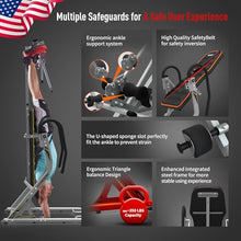 HARISON Heavy Duty Inversion Table for Back Pain Relief 350 LBS Capacity with 3D Memory Foam Black+Red