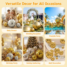 3PCS Gold Inflatable Mirror Ball Set,Reusable Mirror Ball Large Event Decoration PVC Ball with Electric Pump for Party,Concerts,Stage,Wedding Decorations(Gold, 3pcs:19.7In+31.5In+47.2In+Pump)