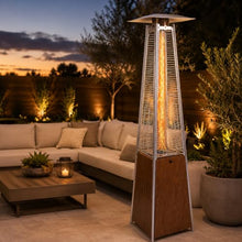 48000 BTU Pyramid Patio Heater with Glass Tube, Wheels and Cover