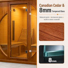 Recliners Steam Sauna 2 Person, Canadian Red Cedar, 220V, 6KW Harvia Heater