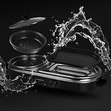 YYDS Hot Pot Large Capacity Barbecue Shabu-Roasting All-in-one Independent Temperature Control Barbecue Grill Hot Pot Shabu Grilled Electric Grill (Color : Black)