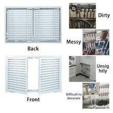 HVAC System Louvered Vent Grill Access Panel, White Aluminum Access Panel with Magnetic Double-Door, Vent Accesss Panels for HVAC System and Wall(24.5x38.5in)