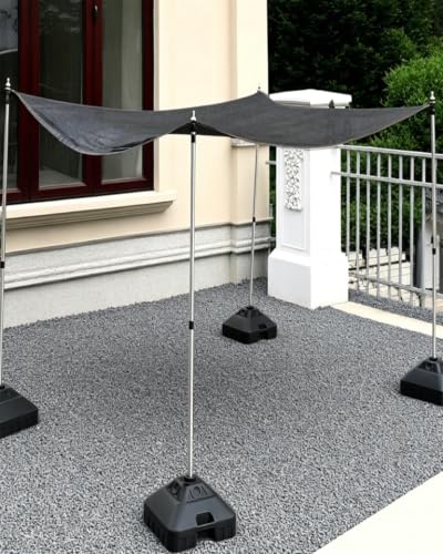 Elitix No Dig Sunshades Brackets for Ground, Outdoor Events Sun Shade Pole Retractable, Deck Shade Hardware Poles for Shade Cloth(Black,230CM/7.5FT/40KG)