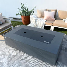Capetown Concrete Fire Pit 55.9" x 31.9" Outdoor Patio Firepit Includes Fire Glass Modern Fire Pits & Outdoor Fireplaces for Garden, Deck, Indoor & Outdoor Heating