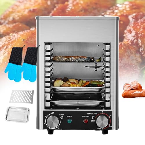 Electric Steak Cooker Teppanyaki Grill 13.1 * 10 * 14.5In, 1700w Electric Steak Grills, Barbecue Grill Pan Constant Temperature 800℃,