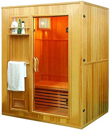 SDI Factory Direct 60" 2-3 Person Canadian Hemlock Traditional Swedish Wet/Dry Steam Sauna SPA Indoor 6KW Heater Upgrade