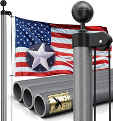 IIOPE 30FT Heavy Duty Flag Pole for Outside House, Real 10 Gauge Aluminum