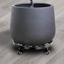 SDVantage Rolling Plant Pallet Caddy with Wheels,Round Flower Pot Rack Planter Trolley with 360° Rotating Casters Rolling Tray (Black 51cm)