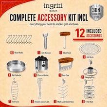 INGRILL Medium 25 lbs Vertical Stainless Steel Barrel Smoker Grill, 3-in-1 Charcoal BBQ to Smoke, Grill & Bake, Low-Smoke Design with Complete Accessory Kit for Backyard, Patio & Camping