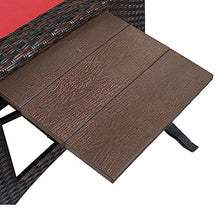 Outdoor Recliner Chair,2 Buckle Adjustment Mechanism Reclining Lounge Chair and Removable Soft Cushion, with Modern Armchair and Ergonomic for Home, Sunbathing or Relaxation (Brown + Red)