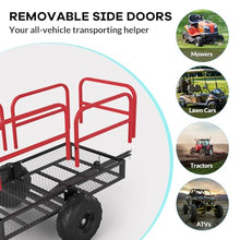 Heavy Duty ATV Trailer Tow Behind Dump Cart, 1700 Lbs/17 Cu.Ft Capacity Heavy Duty Steel Dump Trailers Cart w/Support&Removable Sides,Utility Trailer for ATV, UTV, Lawn Mowers and Tractors