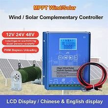Wind Solar Hybrid Charge Controller,12V 24V 48V,Wind Turbine Generator, LCD Energy Charge Controller, MPPT, for Wind, Solar Panel, Wind Solar Supplementary System,12V-200W