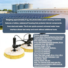 Solar Panel Cleaning Equipment, Battery Powered Solar Panel Brush, Water Fed Cleaning Kit with Aluminum Telescopic Pole, Dual Head Cleaner for Heavy Dirt, Bird Waste & Large Installations 7.5m/24ft
