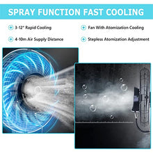 CUTPOIY 80W High Velocity Misting Fan with 90° Oscillation, 3 Speeds & Remote Control Outdoor Cooling for Patio, Garage, Farm, Workshop, Fan Blade 650mm