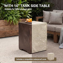 COSIEST 2-Piece Outdoor Propane Fire Table Set, Rectangle Concrete 56" x 28" Bronze Fire Pit (Certified, 50,000 BTU) w 20lb Tank Table, Wind Guard, Waterproof Cover for Garden, Porch, Backyard